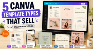5 Canva template types that sell on Etsy