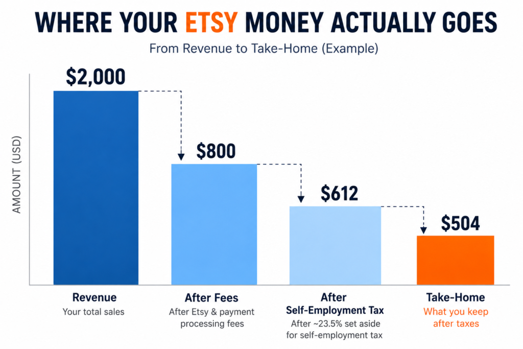 etsy seller revenue after fees and taxes breakdown